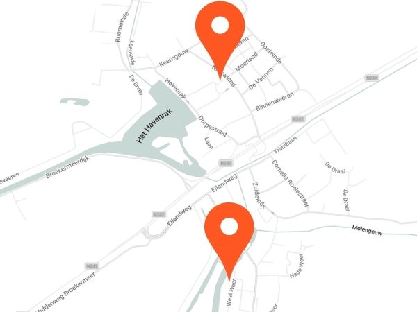 Lokale plattegrond van Broek in Waterland